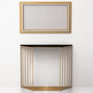 Console table Grille (brass, stainless steel) CA 06