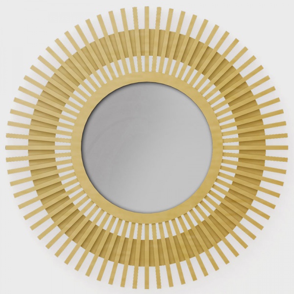 Mirror Wall "The Sun" (brass, stainless steel)